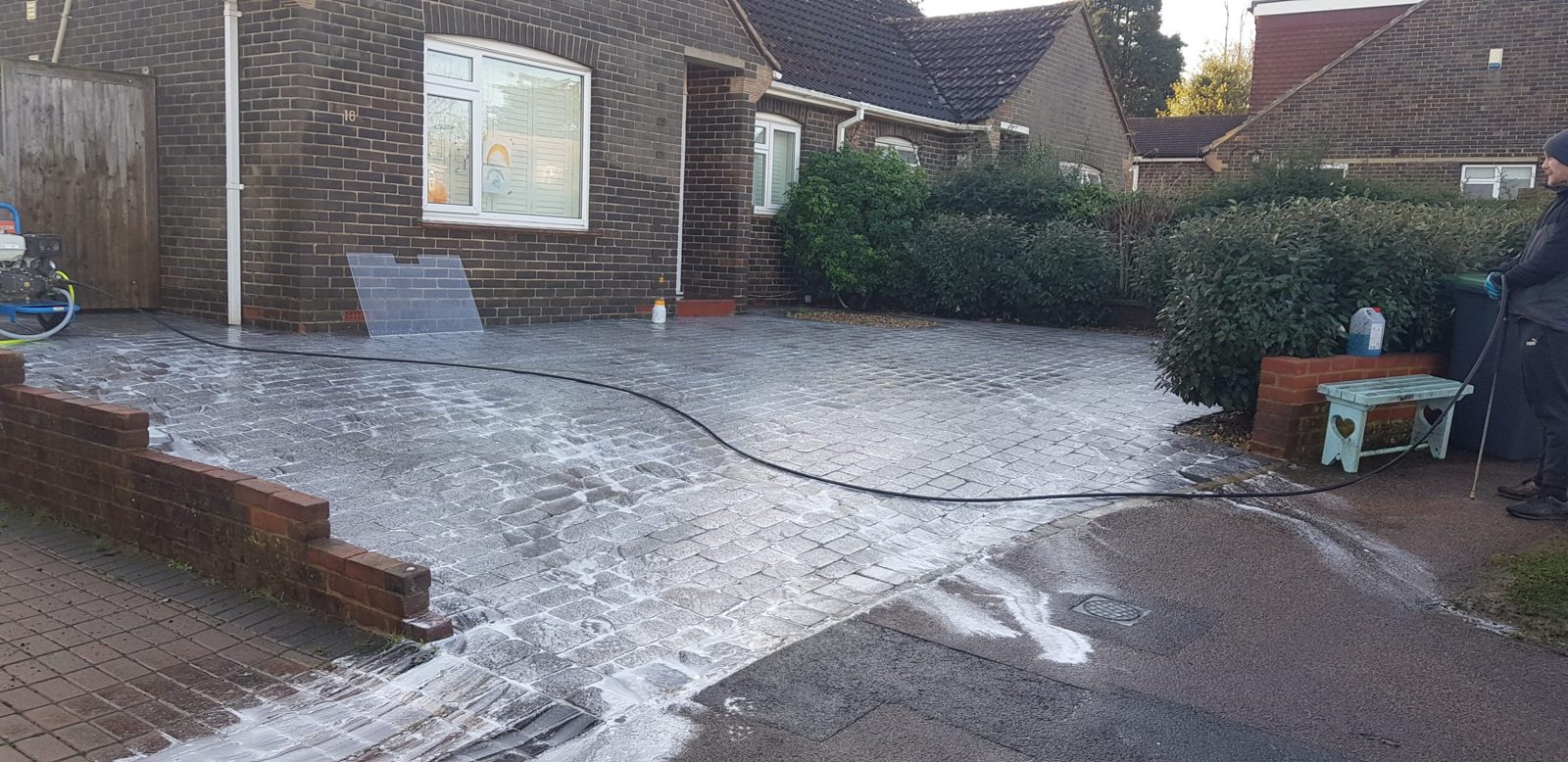 Driveway cleaned and treatment applied  sussex