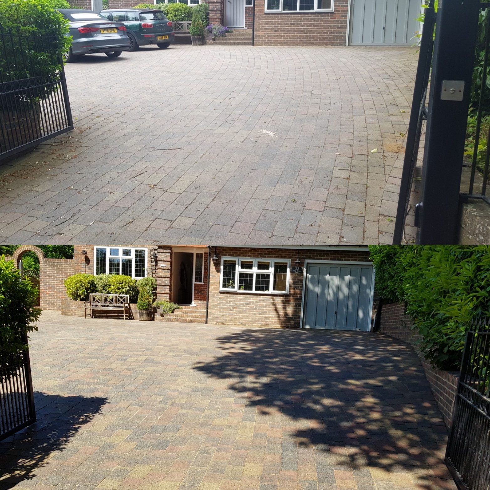 Driveway cleaned and treatment applied